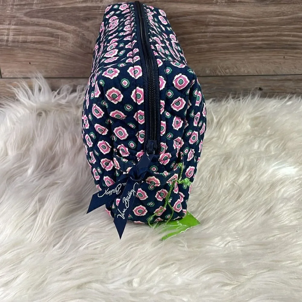 Vera Bradley Large Cosmetic Petal Dots Bag, Blue, Pink and Teal